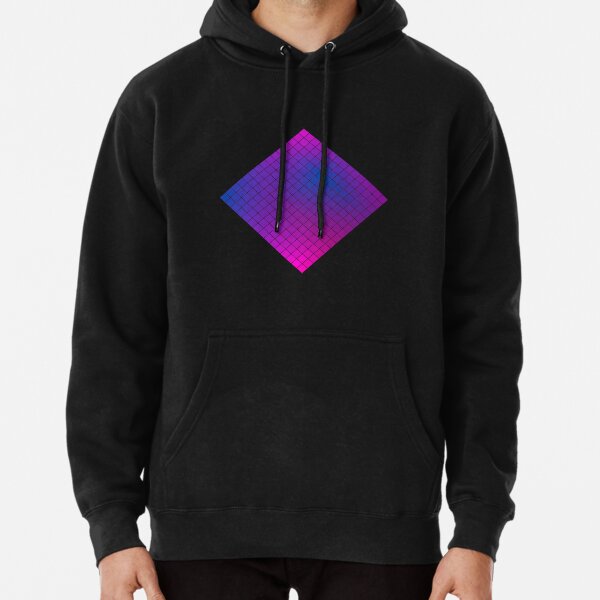 Pink Purple Blue Ombre Squares Pullover Hoodie