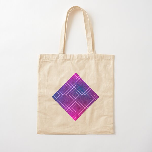 Pink Purple Blue Ombre Squares Cotton Tote Bag