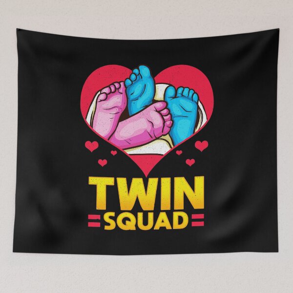 Item preview, Cute Twin Squad Twinning Baby Feet Announcement designed and sold by perfectpresents.
