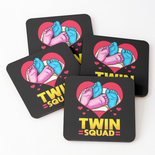 Item preview, Cute Twin Squad Twinning Baby Feet Announcement designed and sold by perfectpresents.