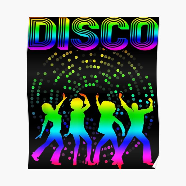 Funny Disco 70s Disco Themed Vintage Retro Dancing Poster For Sale