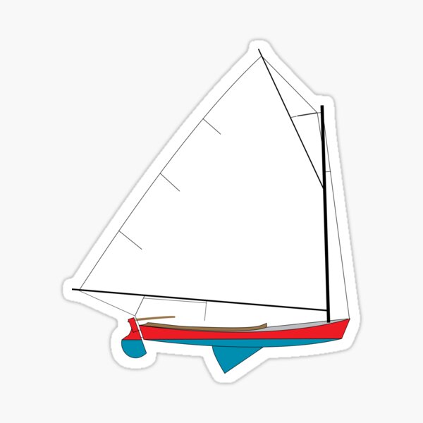 "Cotuit Skiff Sailboat Red" Sticker for Sale by CHBB Redbubble