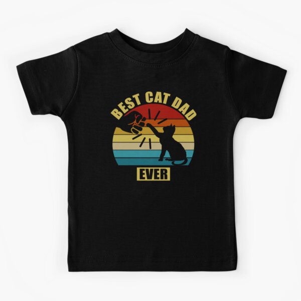 Vintage Best Cat Dad Ever Kids T-Shirt