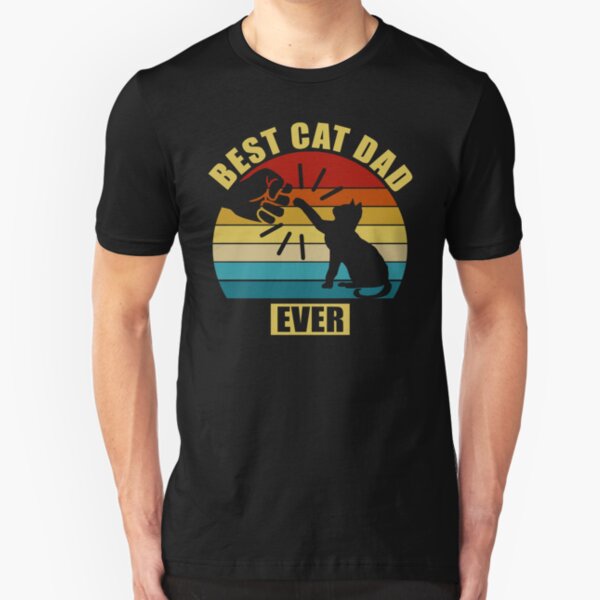 Vintage Best Cat Dad Ever Slim Fit T-Shirt