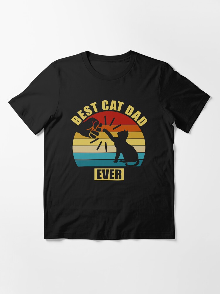 Alternate view of Vintage Best Cat Dad Ever Essential T-Shirt