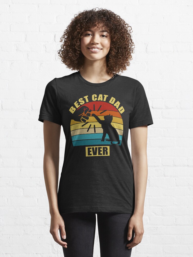 Alternate view of Vintage Best Cat Dad Ever Essential T-Shirt