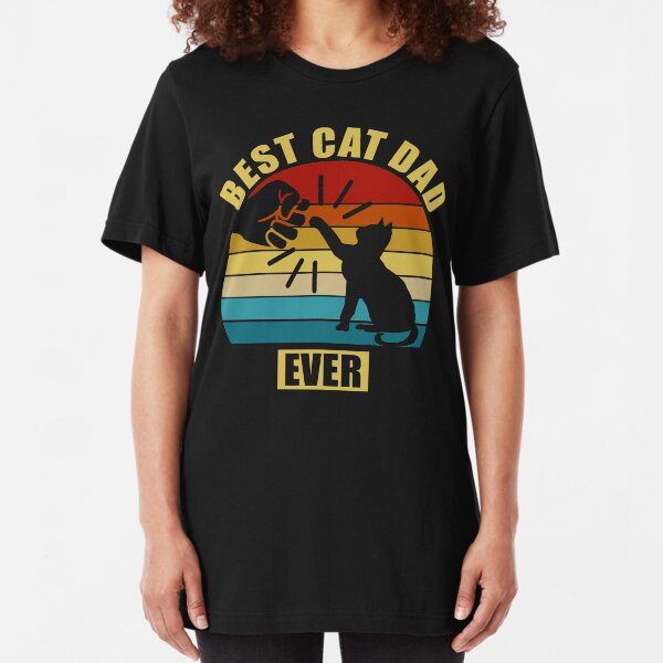 Vintage Best Cat Dad Ever Slim Fit T-Shirt
