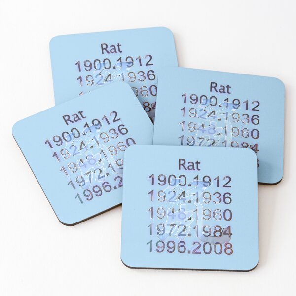 Item preview, Date and Chinese writing of the zodiac sign of the Rat designed and sold by CakTheo.