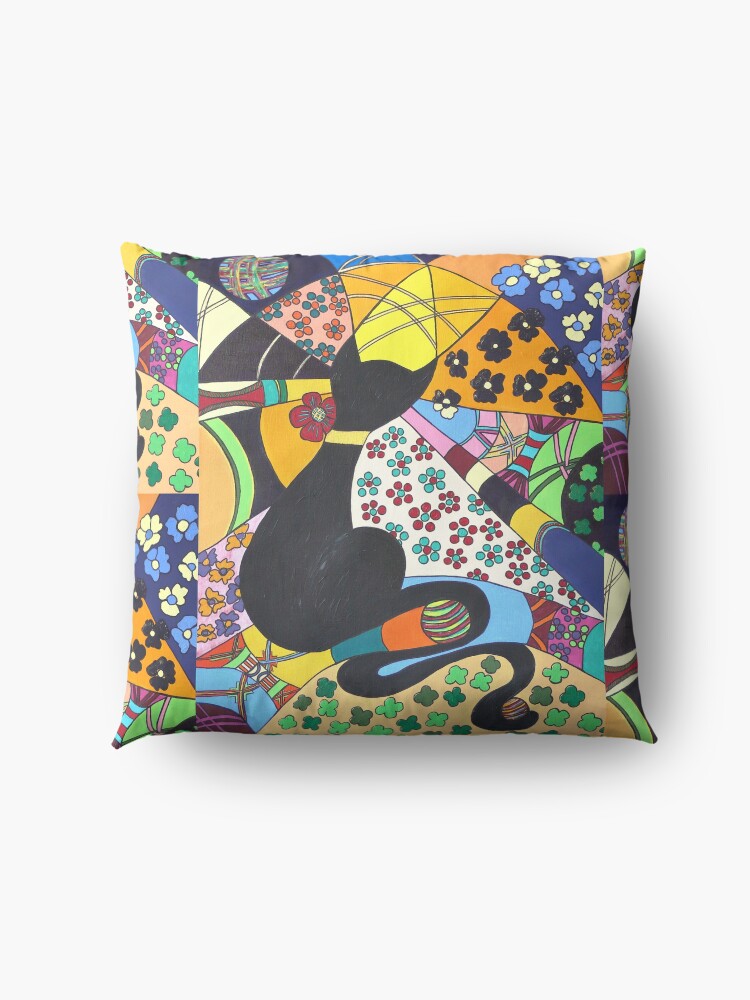 Alternative Ansicht von Lady-Kätz, Katze, cat, in Popart Bodenkissen