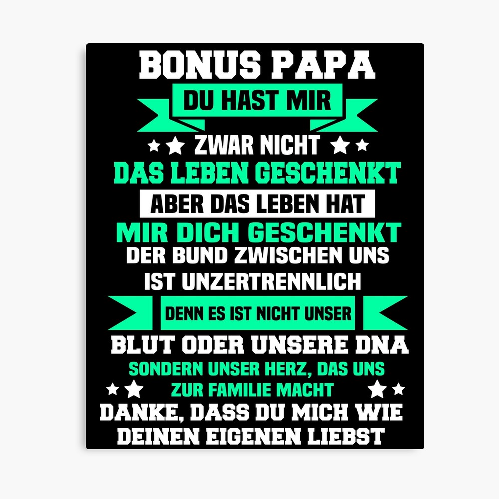 Bonus Dad Step Dad Stepson Canvas Print By Pm Tshirts Redbubble