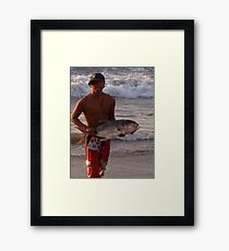 Another successful fisherman - proud and happy Framed Print