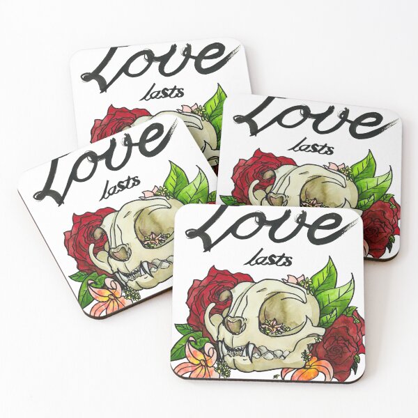 Item preview, Love lasts forever cat skull floral  designed and sold by Copperhead Sisters.