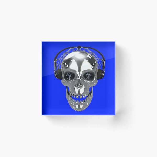 Item preview, Chrome skull with electric earpiece designed and sold by CakTheo.