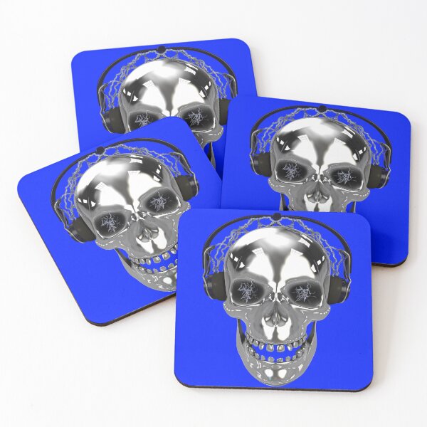 Item preview, Chrome skull with electric earpiece designed and sold by CakTheo.