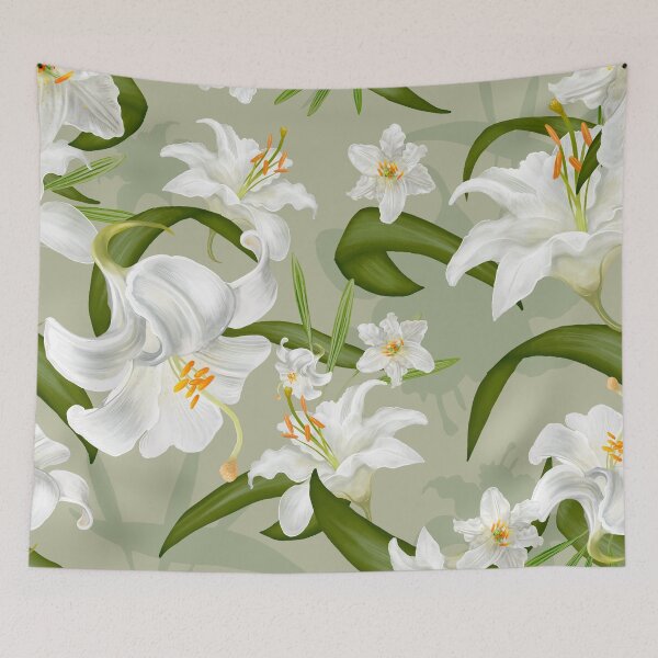 Item preview, Beautiful retro flowers lily designed and sold by Beautiful Art Designs.