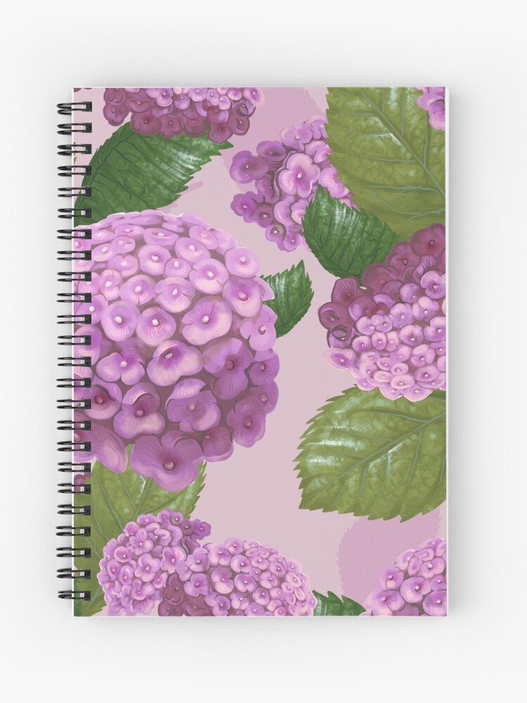 Cuaderno de espiral «Hortensias hermosas flores retro» de elnamadilaih |  Redbubble