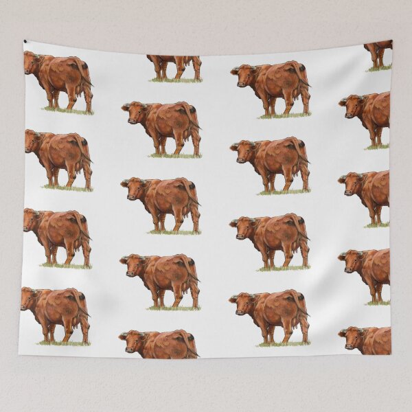Item preview, Red Cow, Beef Cow, Illustration, Cattle, Farm, Ranch designed and sold by JoyfulWhimsy.