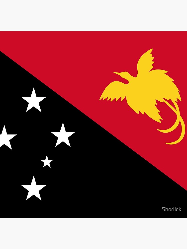 Aperçu de l'œuvre Drapeau de la Papouasie-Nouvelle-Guinée créée et vendue par Shorlick