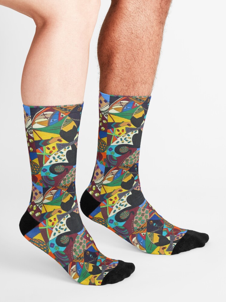 Alternative Ansicht von Gentleman-Kätz, cats in Popart Socken