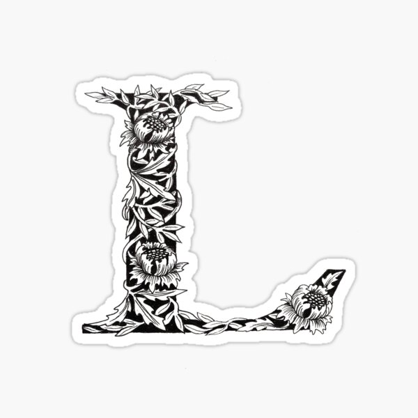 Decorative Letter L Sticker
