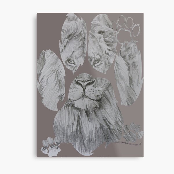 Pawed Lion Metal Print