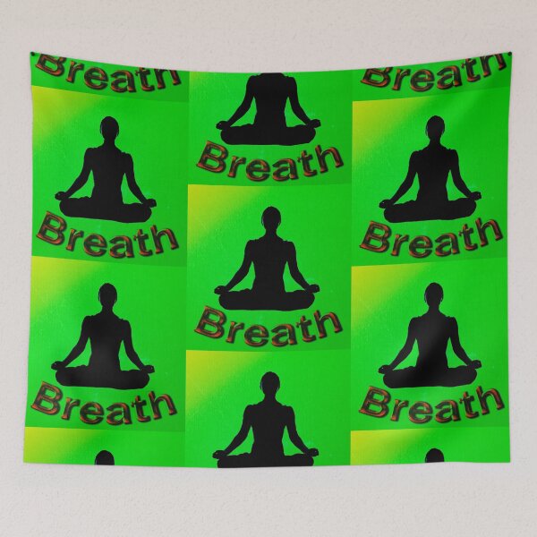 Item preview, Yoga Poses -  Green and Yellow Background Lotus Breath designed and sold by SadSacDesigns.