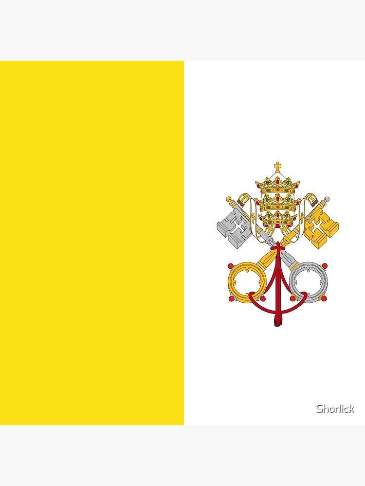 Aperçu 3 sur 3. Coussin avec l'œuvre Drapeau du Vatican créée et vendue par Shorlick.