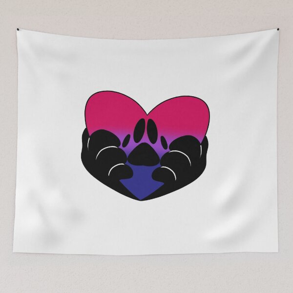Item preview, Furry Pride paw heart bisexual designed and sold by CrispyWhisper.