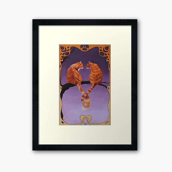 Nouveau Cats Framed Art Print