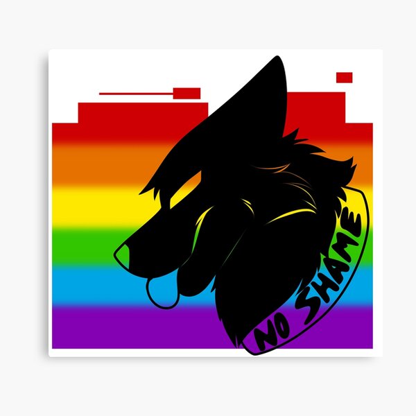 Furry Pride side view dog canine lgbt gay Canvas Print