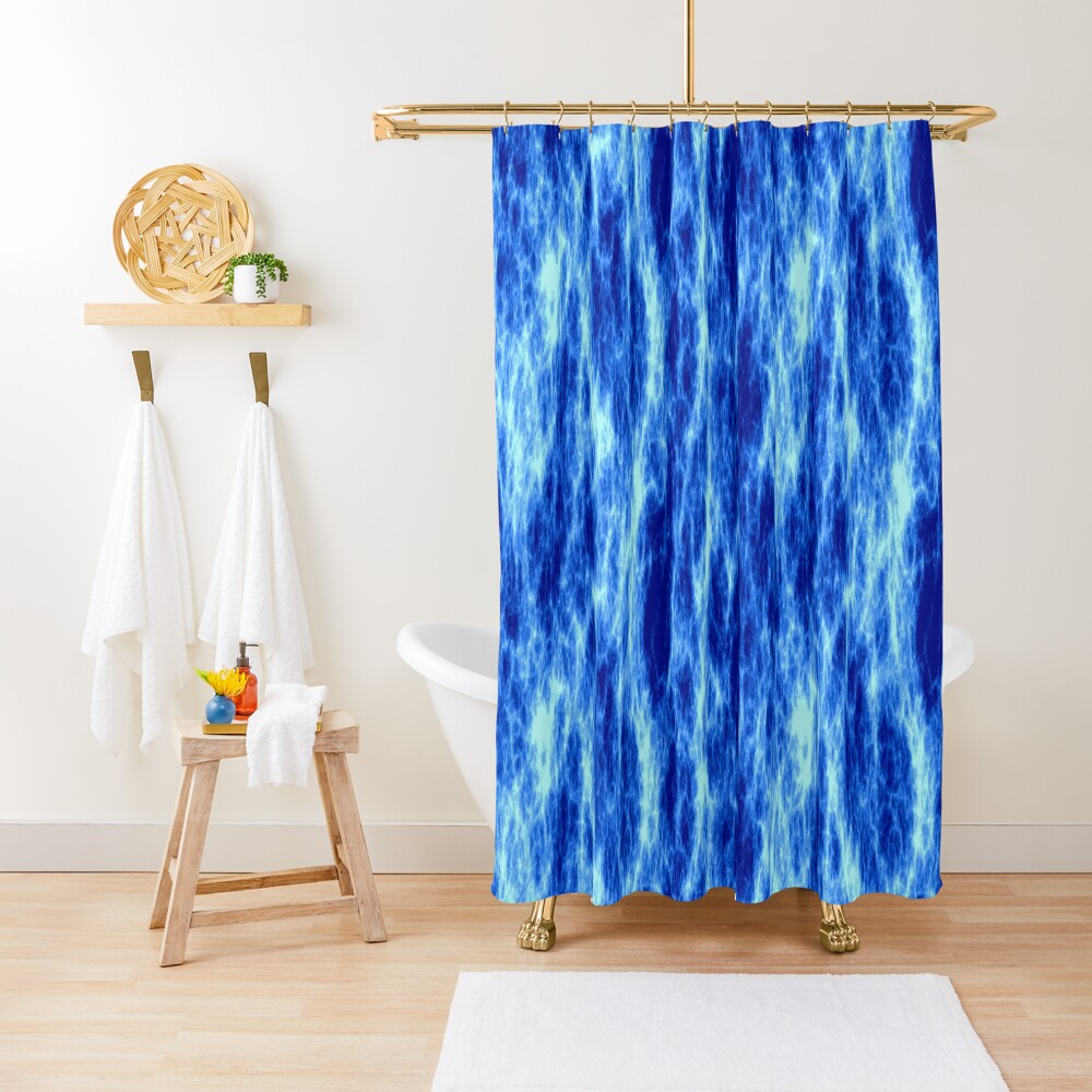 Blue energy,glowing plasma Shower Curtain