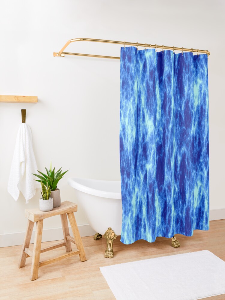 Alternate view of Blue energy,glowing plasma Shower Curtain
