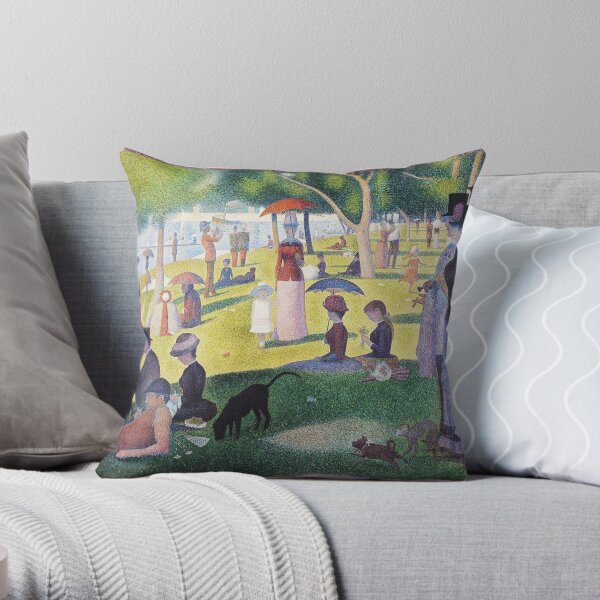 Pointillism. Georges Seurat. A Sunday on La Grande Jatte. 1884. Throw Pillow
