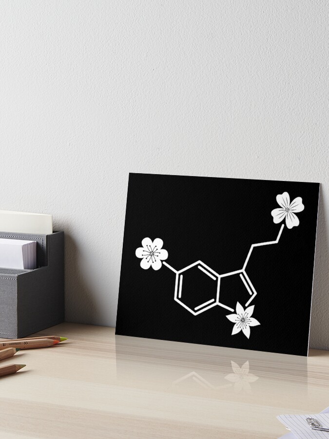 Download Floral Serotonin Molecule Chemistry Design Art Board Print By Mrhighsky Redbubble