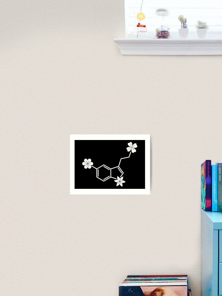 Floral Serotonin Molecule Chemistry Design Art Print By Mrhighsky Redbubble