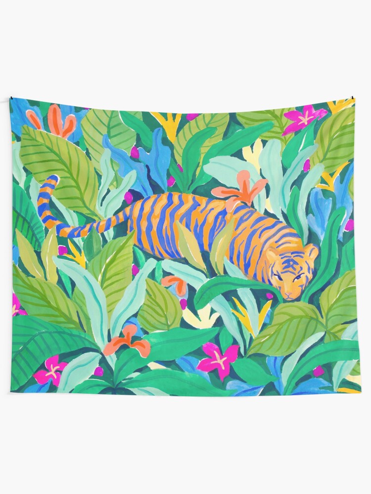Alternate view of Colorful Jungle Tapestry