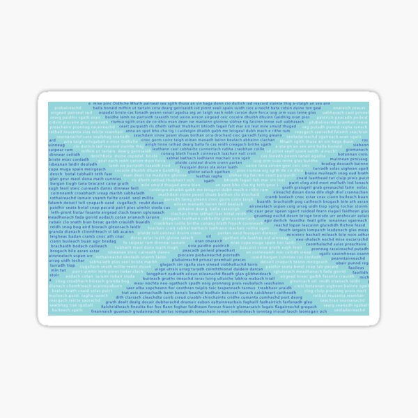 Gaelic Words in a Saltire Sticker