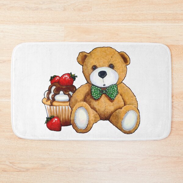 Item preview, Teddy Bear With Cupcake, Original Art, Whimsical, Berries designed and sold by JoyfulWhimsy.