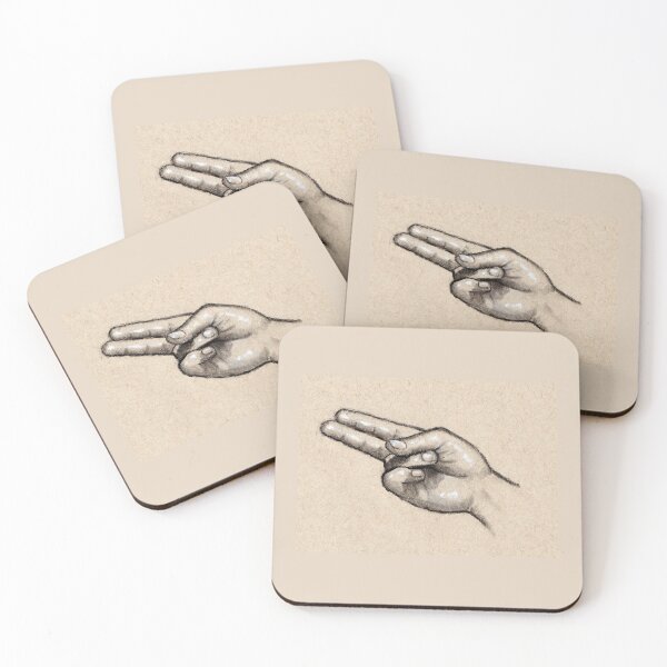 Item preview, Letter H, American Sign Language, Finger Spelling, Charcoal Art designed and sold by JoyfulWhimsy.