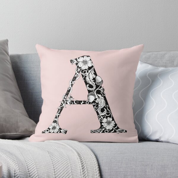 Decorative Letter A Throw Pillow