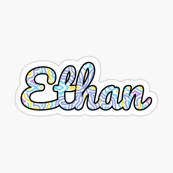 Ethan Handwritten Name Sticker By Inknames Redbubble