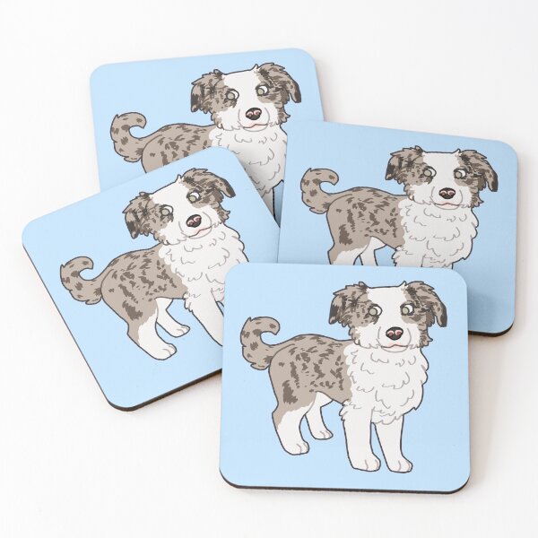 Item preview, Green eyed Merle Aussie pup / Australian Shepherd designed and sold by Ivy Fox Illustration.