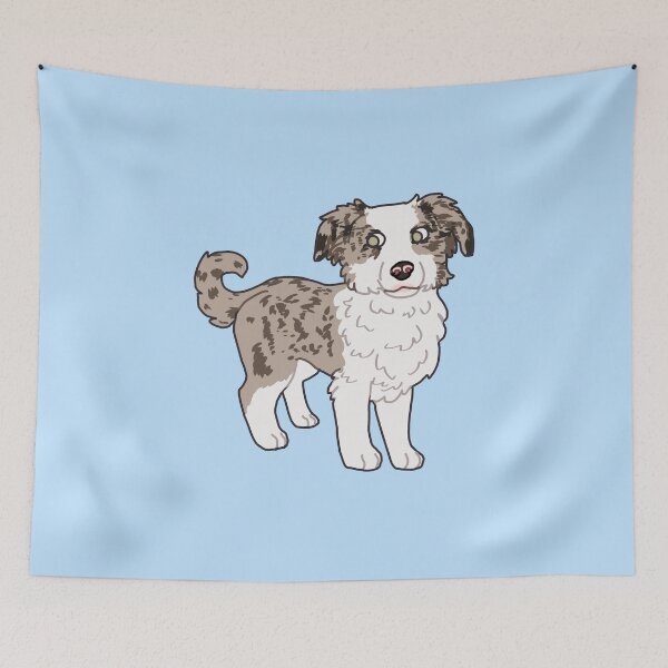 Item preview, Green eyed Merle Aussie pup / Australian Shepherd designed and sold by Ivy Fox Illustration.