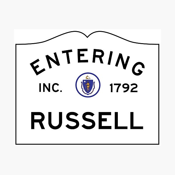 Impression photo « Entrée dans Russell Massachusetts Panneau de