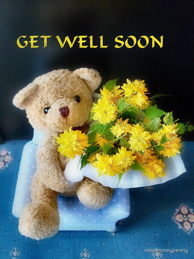 get well soon flowers and teddy bear