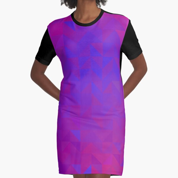 Neon Triangles Chaos Graphic T-Shirt Dress