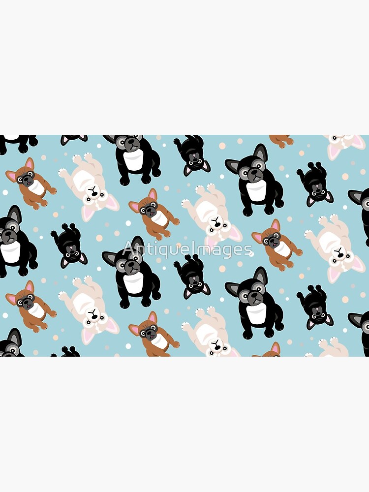 French Bulldogs Cute Frenchies Green by AntiqueImages