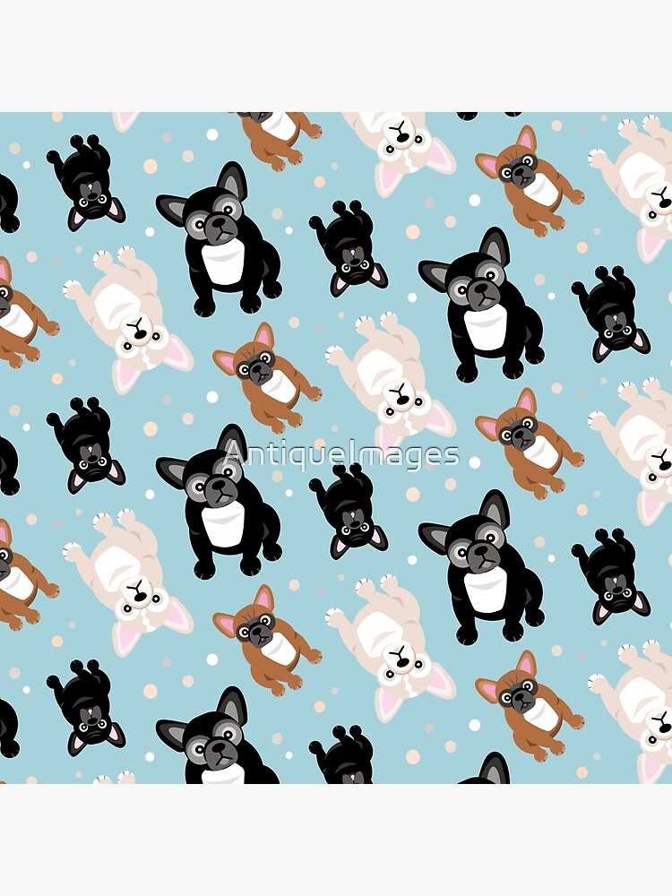 French Bulldogs Cute Frenchies Green by AntiqueImages