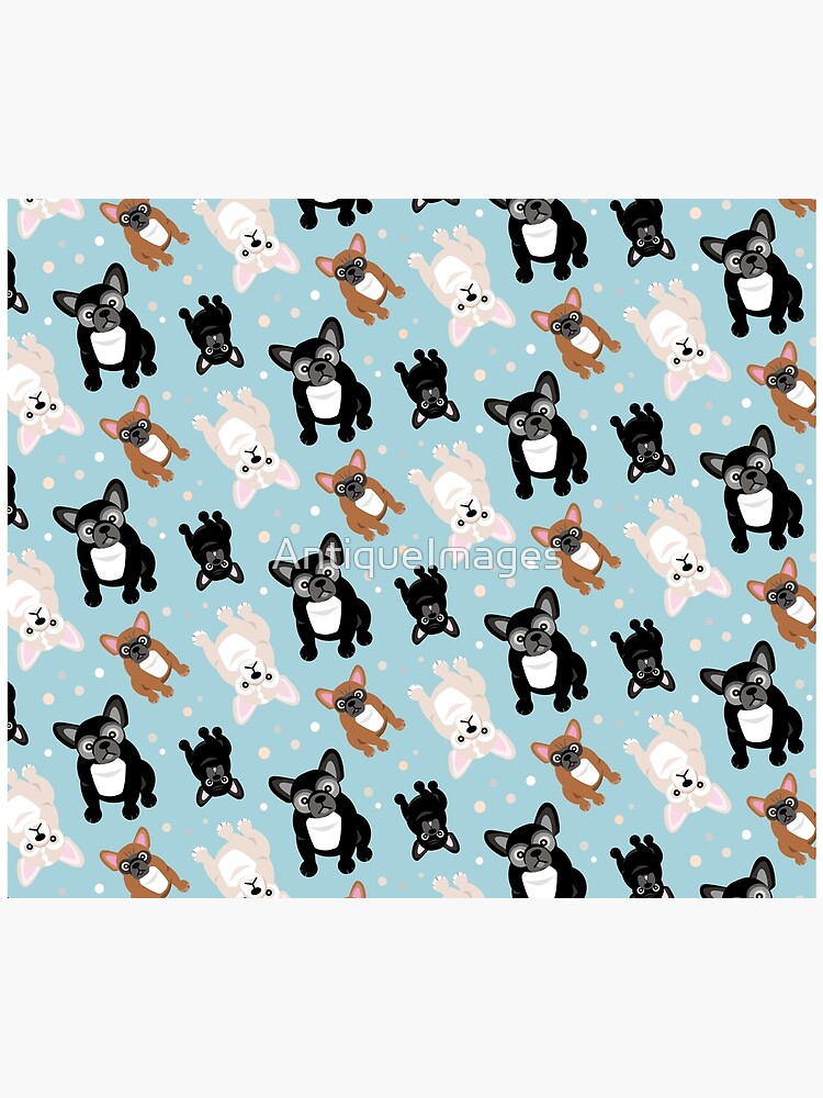 French Bulldogs Cute Frenchies Green by AntiqueImages