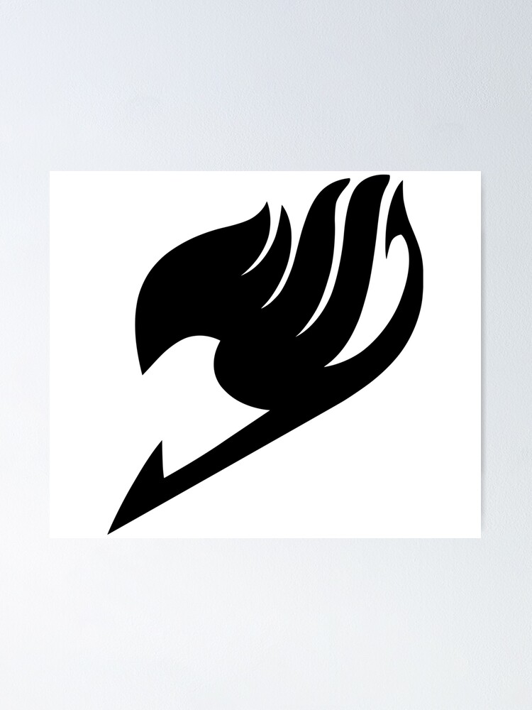 Fairy Tail Logo Black Poster By Astlogo Redbubble